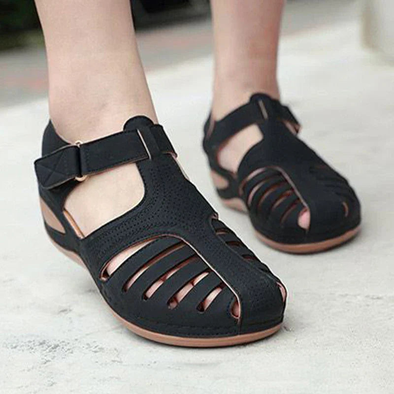 TerraVey | Velsura Damen-Niedrigkeil-Sommersandalen aus PU