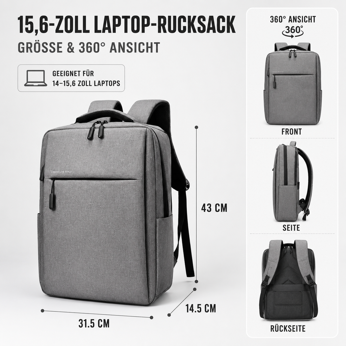 TerraVey | Wasserdichter Laptop-Rucksack