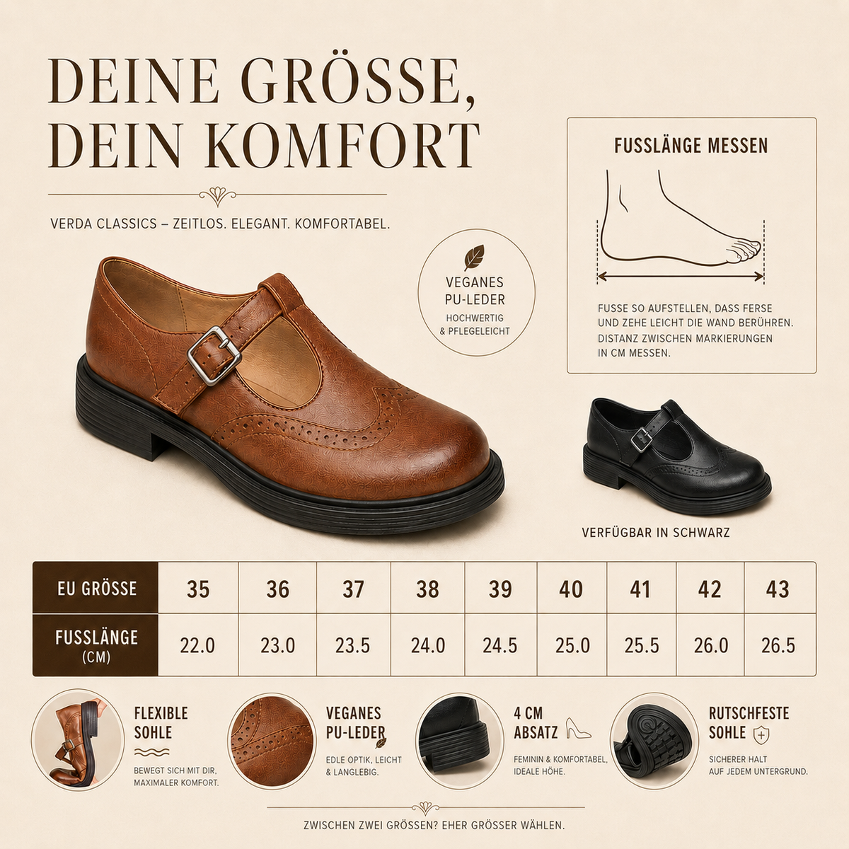 Schuhe Vegan Leder elegant & bequem – Verda Classics