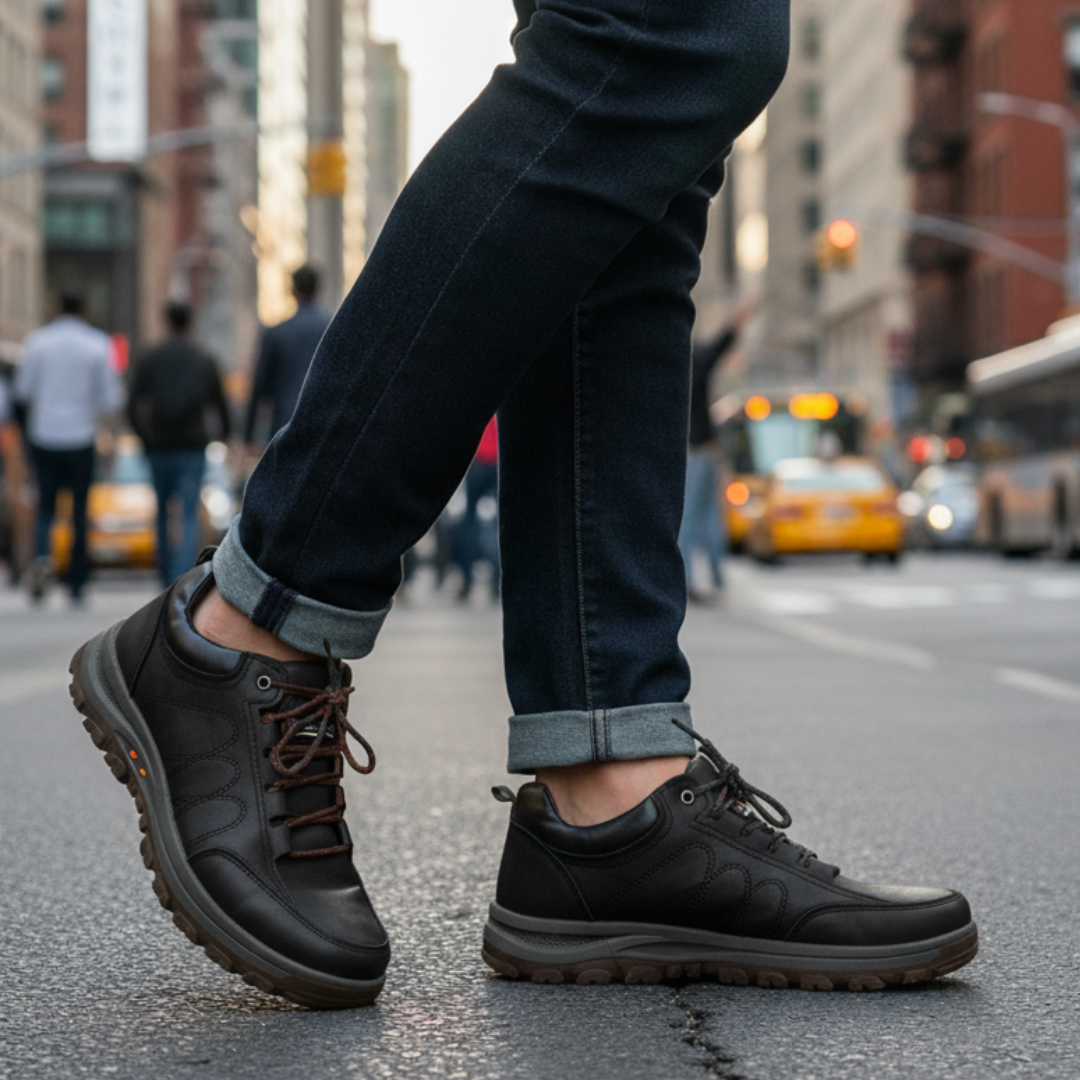 Orthopädische Walkingschuhe aus veganem Leder, wasserdicht & rutschfest – TerraVey Carter