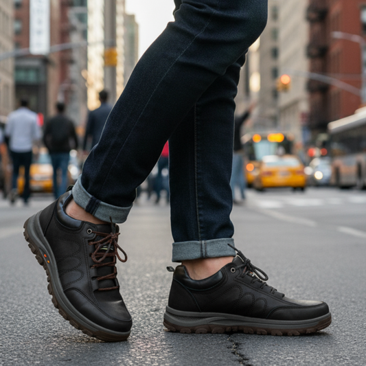 Orthopädische Walkingschuhe aus veganem Leder, wasserdicht & rutschfest – TerraVey Carter