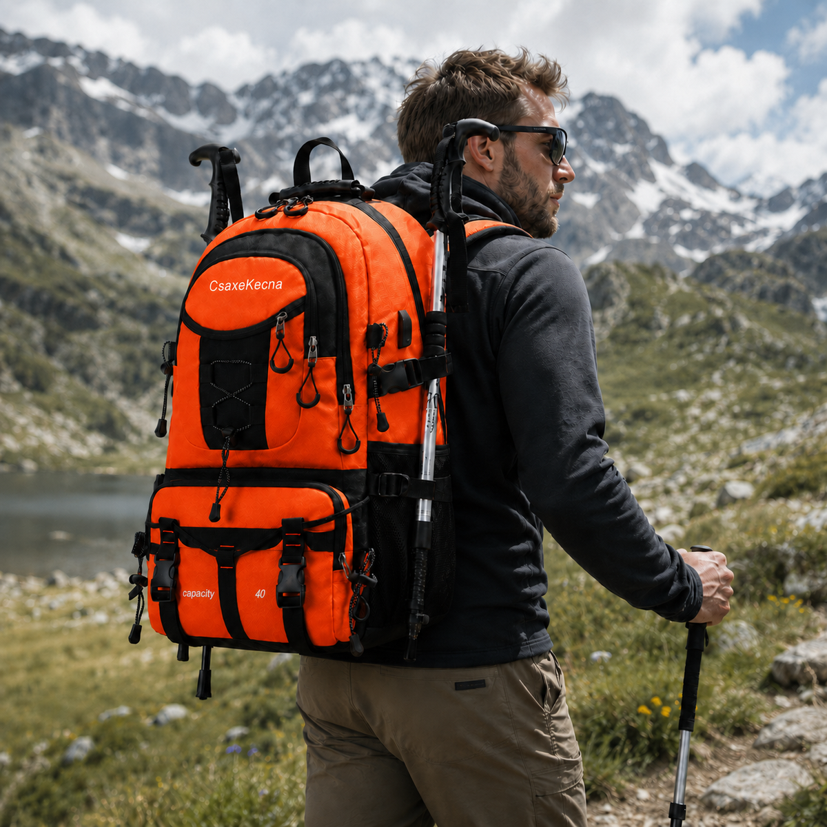 Wanderrucksack 40L mit USB-Anschluss – BergTrail Pro
