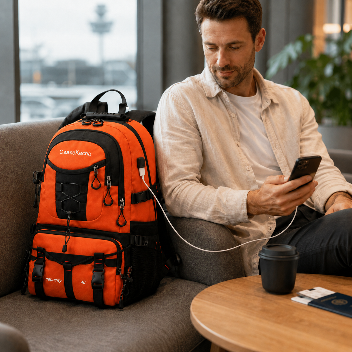 Wanderrucksack 40L mit USB-Anschluss – BergTrail Pro