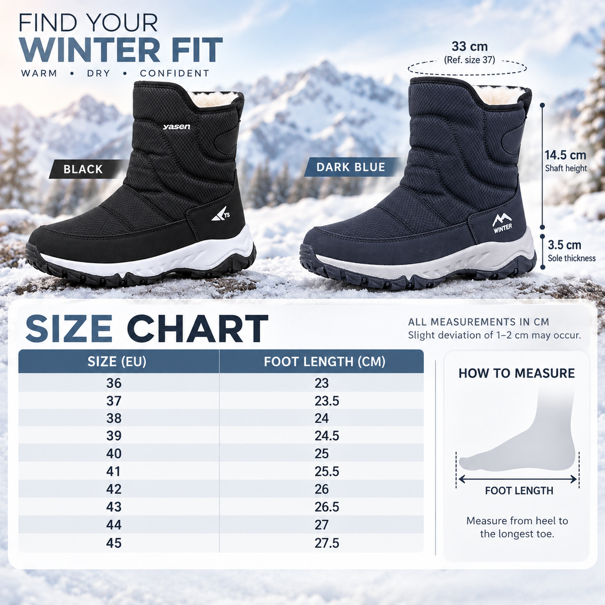 Winterstiefel für Herren Wasserdicht – ThermoStride